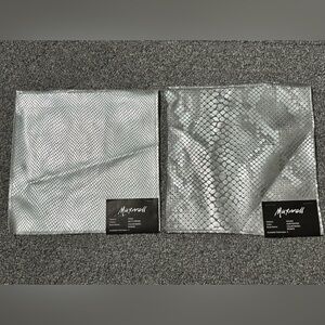 Lot of 2 Maxwell Fabric Samples Nagini Pewter Snake Pogo Chrome Silver Crafts